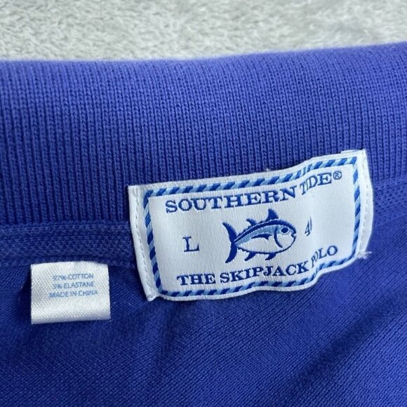 Southern Tide Skipjack Polo Shirt Blue Size L Mens Classic Fit a0206 - Picture 2 of 7